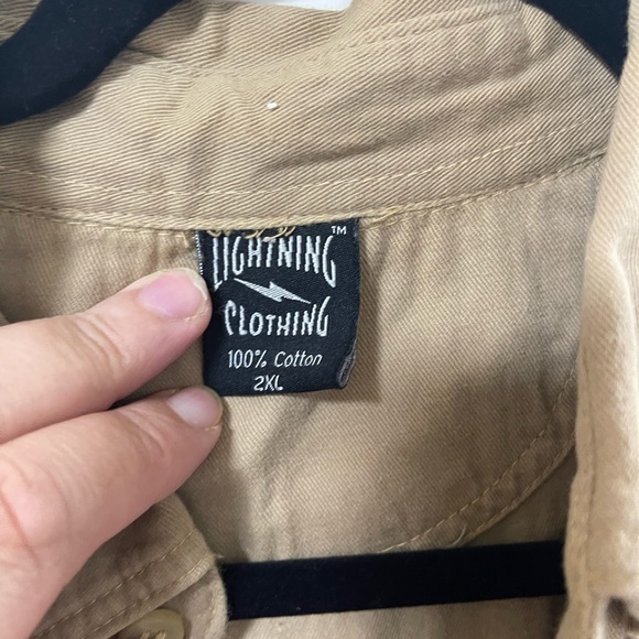 Men’s Denim Beige Sleeveless Shirt Embroidered,New without Tag - Picture 5 of 6